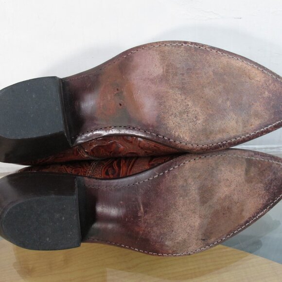 Code West Women's Western Ankle Booties Red Leather Size 7 - Picture 5 of 6